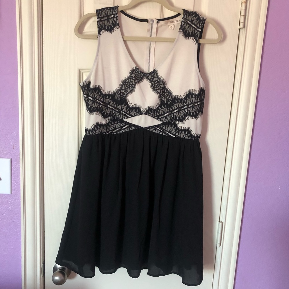 REWIND Black and White Dress